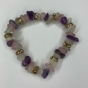 Moonstone, Amethyst, & Rose Quartz Bracelet